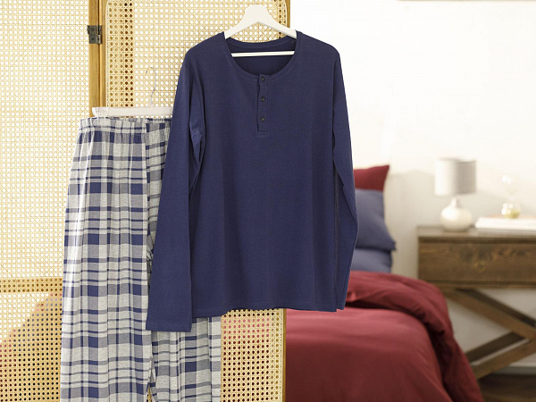 Navy Checked Pajama set M-L
