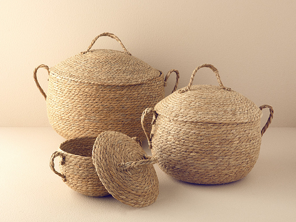 Shabby Set of baskets 39x37 - 32x29 - 22x20 cm 3 pcs