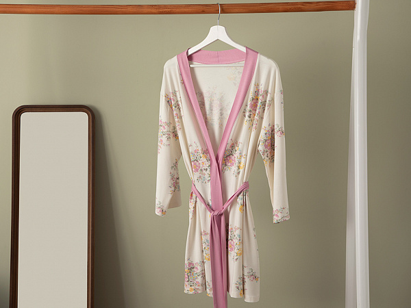 Romantic Floral Bathrobe S-M