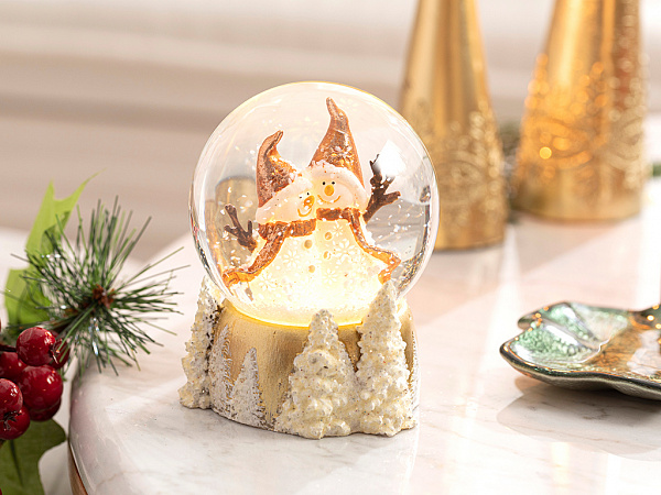 Snowman Снігова Куля з LED підсвіткою 9х9х11 см