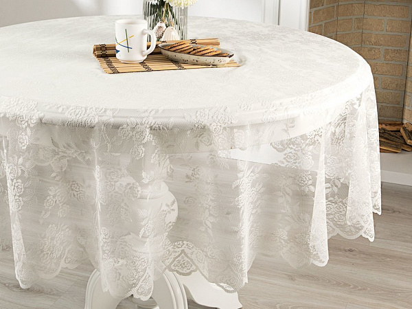 Rose Scroll Tablecloth 180 cm
