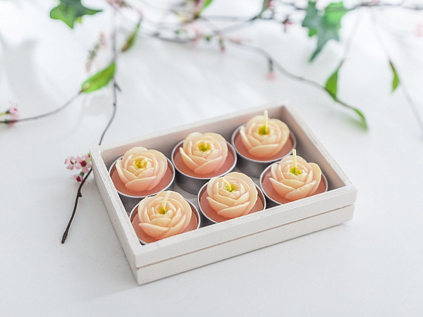 Rose Set of candles 6 pcs