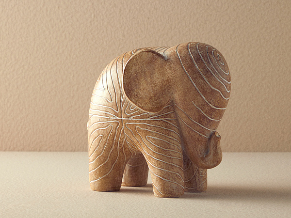 Natural Elephant Statuette 19х19х12 cm