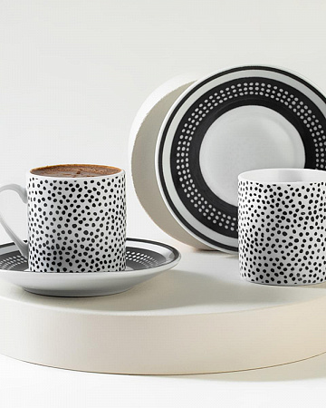 Black Dots A set of cups 80 ml 2 pcs