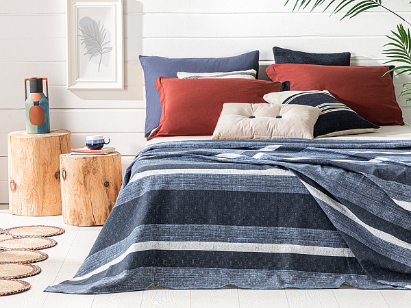 Denim Stripe Pique sheet 150х220 cm
