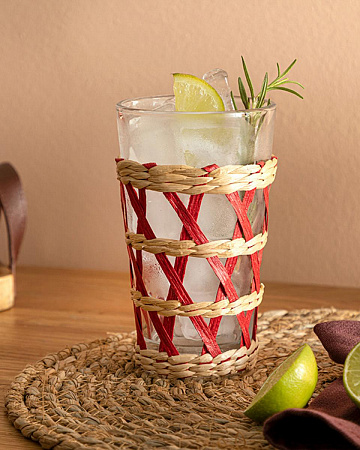 Stripe Wicker Glass 470 ml