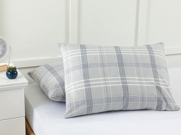 Check Natural Set of pillowcases 50x70 cm