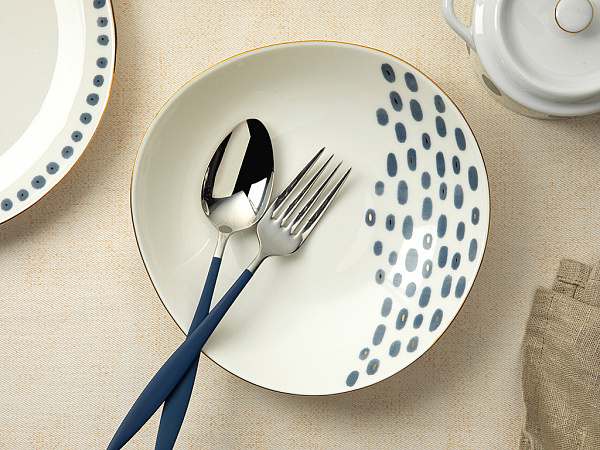Navy Dots Тарелка для торта 20 см